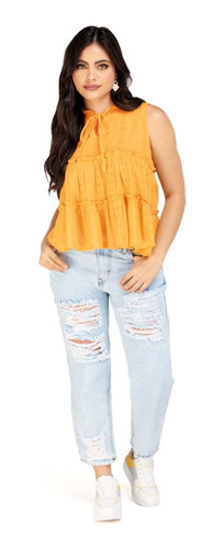 Blusa Manga Corta Dama  Amarillo Mundo Terra  141423