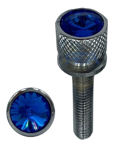 Tornillo Tablero Kw O Porta Placa Diamante Azul 1/4 2 Piezas