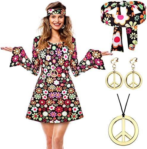 Haysandy 70s 80s Mujeres Hippie Conjunto De Disfraces Disco