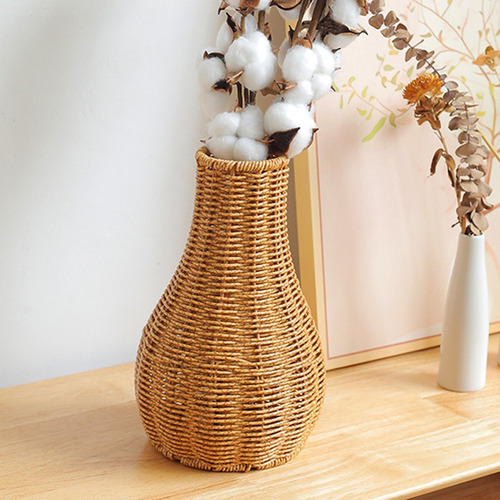 Jarrón De Mimbre, Maceta Elegante Para Plantas, Arreglo S