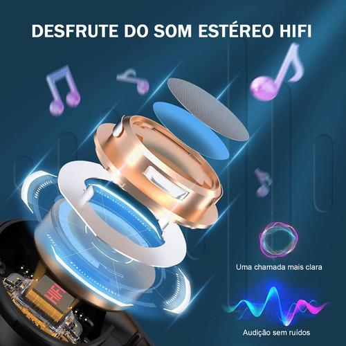 Fones de ouvido esportivos sem fio Bluetooth 5.2 da Mertto