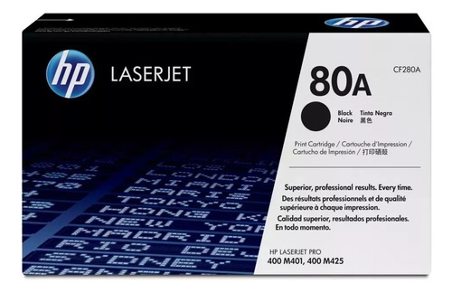Cartucho de toner HP CF280A 80A para LaserJet Pro 400 M401 M425dn series