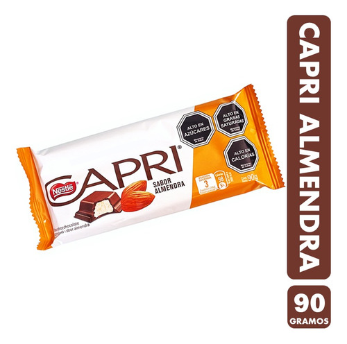 Capri De Almendra - Barra De Chocolate Clásico(barra De 90g)