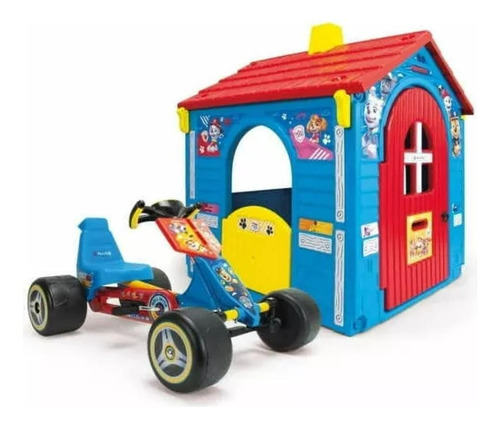 Set De Juego Paw Patrol Casita Y Go Kart Color Azul Casa