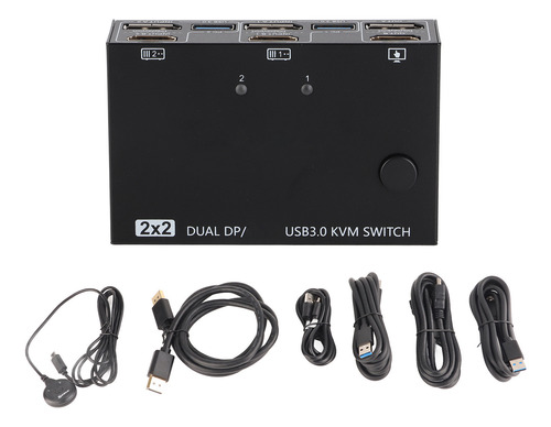 Doble Monitor Kvm Hd Multimedia De 2 Entradas Y 2 Salidas, C