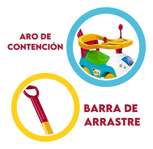 Andador Bebes 2 En 1 Con Barra De Arrastre Maxi Top Rondi