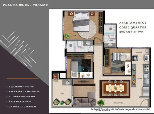 Imagem 10 de 19 de Apartamento Com 3 Dormitórios À Venda Com 165.33m² Por R$ 738.000,00 No Bairro Vila Izabel - Curitiba / Pr - M2vi-ag204
