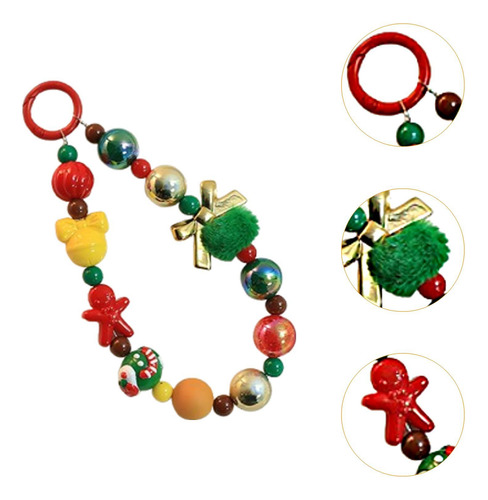 Llavero Con Lazo Navideño, Correa Para Pulsera, Arco Dorado