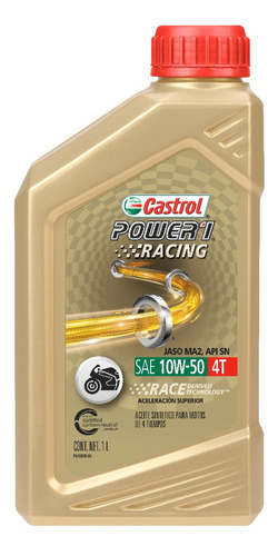 Aceite Castrol Power 1 Racing 4t 10w 50 Moto Sintetico 1 L