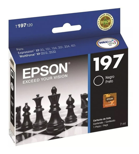 Cartucho Epson T197 Negro Original T197120 Xp101 Xp201 Xp411