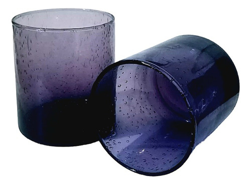 Vaso Mexicano De Vidrio Color Violeta X2unid