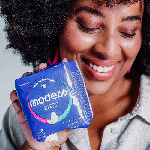 Absorvente Íntimo Suave Com Abas Modess 8un Evergreen