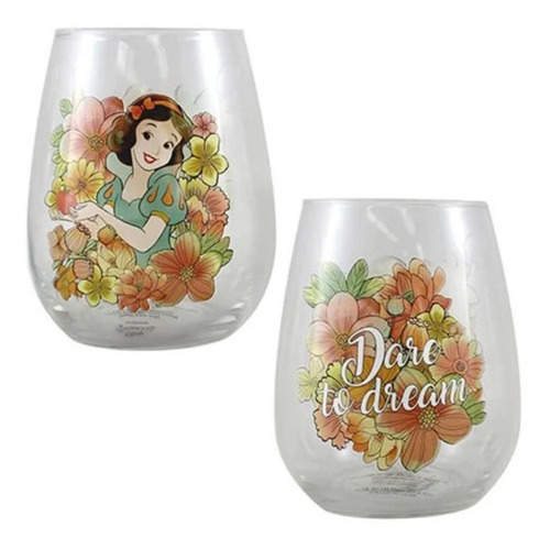 Imagen 2 de 5 de Disney Princesas Vasos De Vidrio De 500ml Originales Bioworl
