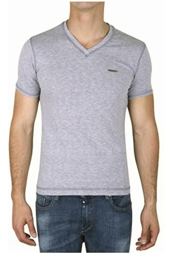 Playera Cuello V Jaspe Slim Fit Manga Corta Para Hombre