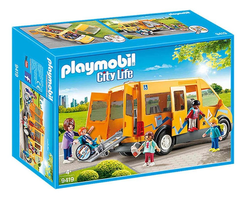 Playmobil City Life 9419 Furgoneta Escolar Para Niños De 4+ 