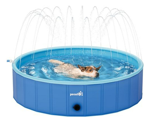 Piscina Portátil Para Perros Con Aspersor