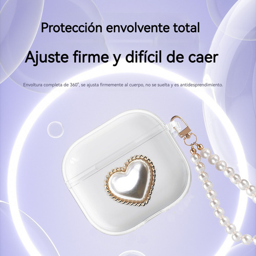 Funda Case Para AirPods 4 Carcasa Mujer Niñas Transparente