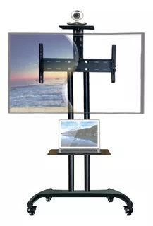 Rack Pedestal Tv 32 - 65 Lcd Led Curvo Plasma Y Web Cam