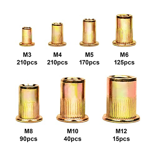 Kit Tuercas Remachadoras 860 Unidades, M3, M4, M5, M6, M8, M