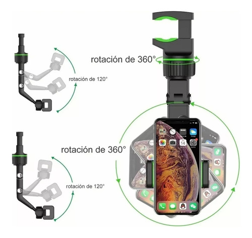 Soporte Para Teléfono Con Espejo Retrovisor 360º Multiuso