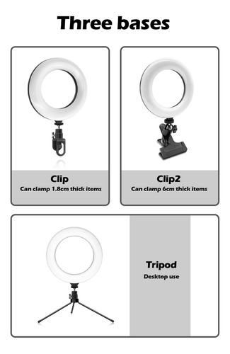Imagem 3 de 12 de 6in Mini Vídeo Led Luz Conferência Iluminação Kit Clip Estil