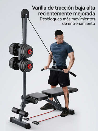 Banco Para Ejercicio Multifuncional Plegable Gym Casa Negro