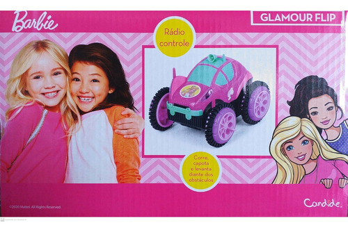 Imagem 3 de 5 de Carrinho De Controle Rosa Barbie Glamour Flip Candide 1851