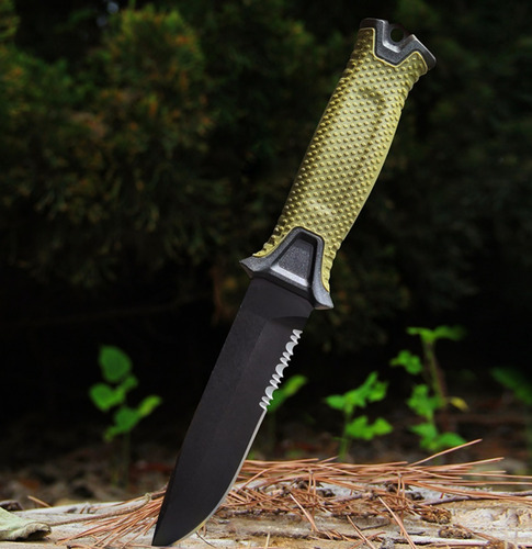 Faca Strongarm Coyote Brown Green Serrilhada Tática Fulltang