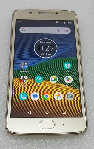 Tela Moto G5 Xt1672 - Completa - Ler Descrição - Cel844 Dourado-escuro