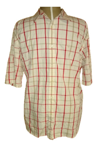 Camisa Roca Wear Color Crema, Cuadros - Hombre -talla 3xl