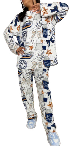 Pijama Afelpada Con Diseño Para Dama 12 Piezas