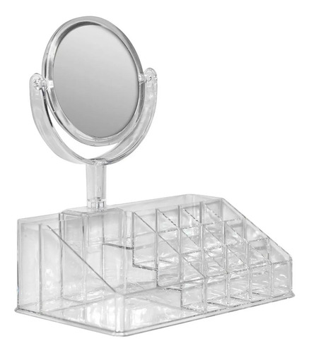Organizador De Cosméticos Acrílico Con Espejo 24,5x22,5x13