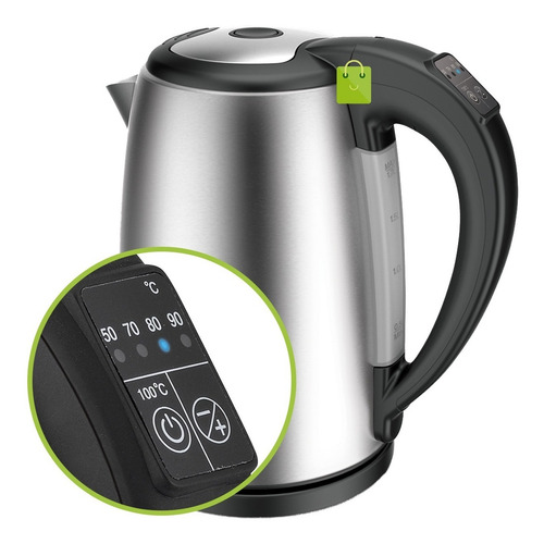 Imagen 1 de 5 de Pava Eléctrica Smart-tek Acero Inox 1,7 Litros Digtal Sd2035