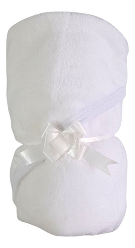 Manta Polar Soft Lisa Con Capcuha Para Bebé Muy Calentita Lisa Blanca