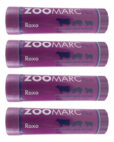 Kit 4 Un Bastão Marcador Zoomarc Plus 68gr Roxo