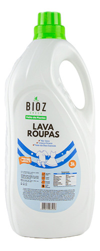 Kit 2x: Lava Roupas Super Concentrado Biodegradável Bioz 3l