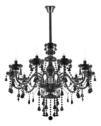 Ridgeyard 10 Luces De Cristal Estilo Vela Lámpara De Techo C