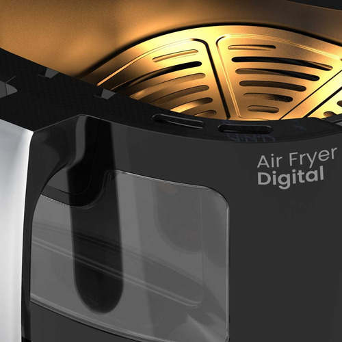 Freidora De Aire Eléctrica Display Digital Goldstar Gd-430 6 Lts 1300w Control Táctil Intuitivo