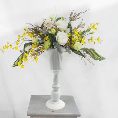 Jarrón De Flores De Hierro, Soporte Para Maceta, Blanco