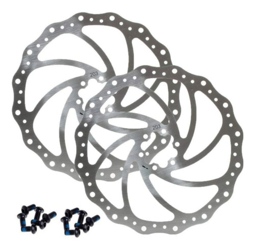 Imagen 2 de 3 de Disco/ Rotor Frenos Para Bicicleta Mtb 6 Huecos 203 Mm