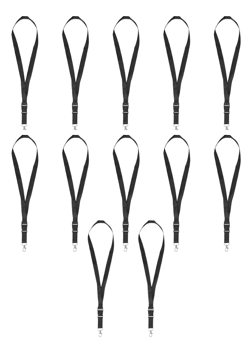 Cordón Porta Gafete For Promotional Negro Poliéster 53cm Pack 10pz
