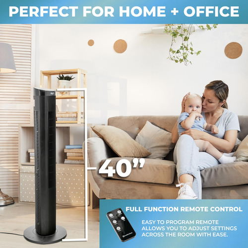Tower Fan Comfort Zone Cz12394, Mando A Distancia Oscilante