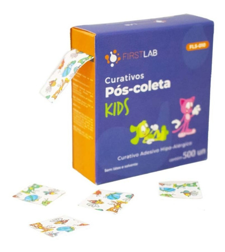 Curativo Pós Coleta Kids Hipoalérgico Adesivo Rolo 500 Uni