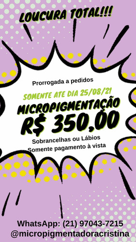 Imagem 1 de 1 de Micropigmentação Com 50% De Desconto