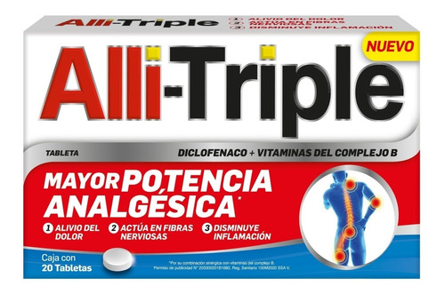 Alli-triple Dolor Muscular Severo AnaLGésico 20 Tabletas