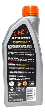 Aceite Motor Mineral Fc Premium 20w50 Api Sn Original Sellad
