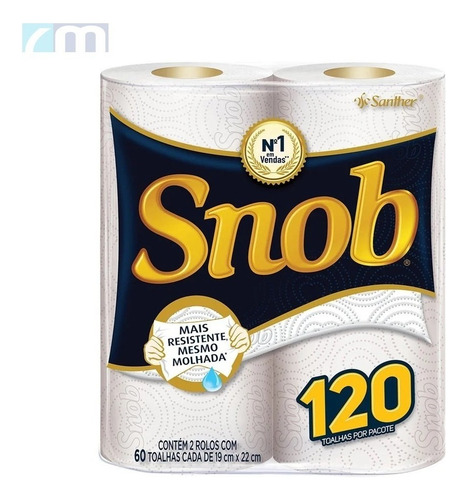 Papel Toalha Folha Dupla Snob Multiuso Kit 1440 Folhas