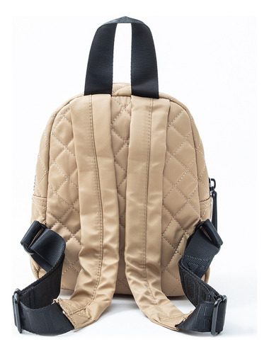 Mochila Mujer Tropea Cannes Color Marrón Claro Diseño De La Tela Matelassé