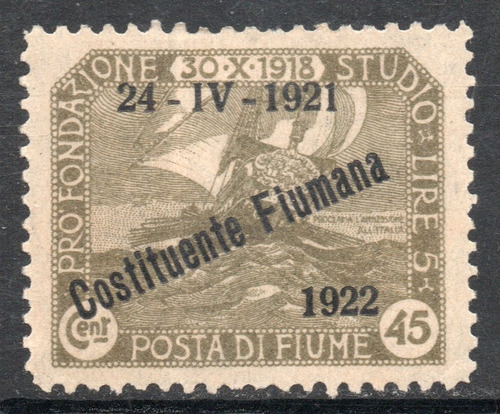 Fiume (italia) Sello 2° Asamblea Constituyente 20 Año 1922