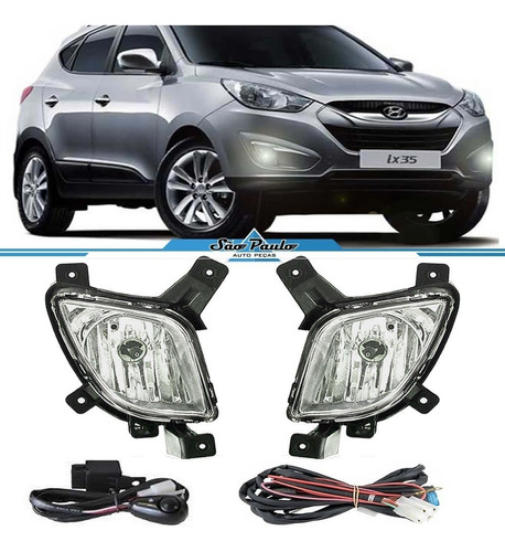 Kit Farol Auxiliar Milha Hyundai Ix35 2012 2013 2014completo